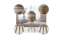 Centerpiece Tripod Candle Holder Vintage Metal Candle Holder Antique-Style Lantern with a Metal Hoop Openwork for Dining Table, Living Room