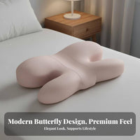 Side Er Pillow S Facial Pressure Butterfly Neck Support Pillow Ear Hole Design Bedding Accessory for Adults, Womening, Napping, Bed