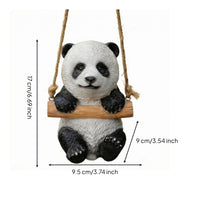 Animal Swing Ornament Jute Rope Hanging Animal Decor Swing Seat Decor Painted Cute Hanging Sculpture Outdoor Use for Yard