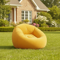 Flocked Inflatable Bean Bag Chair Portable Inflatable Beanbag Quick Setup Inflate Chair Comfortable for Dorm Room