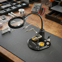 Soldering Station with Magnifier Flexible Helping Hands Soldering Tool Magnifying Glass with Light Lighted for Technicians