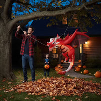 Hanging Inflatable Dragon Halloween Decoration with Lights Lighted Decoration for Porch