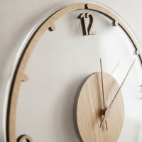 Silent Wooden Wall Clock Wood-Grain Minimalist Wall Clock Modern Natural for Living Room