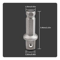 Chrome Vanadium Steel Hex to Square Drive Adapter High Strength Quick Release Socket Converter Rust Protection Power Tool Accessory Secure Locking for Mechanics, Electricians