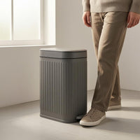Step Pedal Trash Can Ribbed Lavatory Trash Can PP Waste Bin for Compact Areas