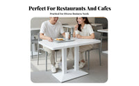 Strong Load-Bearing Cafeteria Table with Stools Hard-Wearing Commercial Furniture Waterproof Tabletop Dining Set Space-Saving Design for Restaurant Owners, Families, Apartment Dwellers, Cafeteria S, Restaurants, Quick-Service Shops, Kitchen