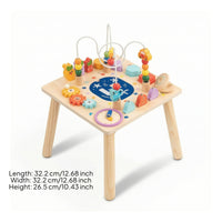 Fine Motor Skills Activity Table with Bead Maze Educational Wooden Activity Table Interactive Child-Centered Toy Multi-Sensory for Toddlers, Kids, Babies, Playroom, Nursery, Daycare