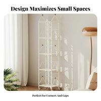 Space-Saving Design Narrow Multi-Tier Bookshelf accessibleShelf Design Multi-Tier Rolling Book Trolley Lockable Casters Mobile Shelving Single Unit Sturdy Long-Lasting for Apartment Dwellers, Homeowners, Small Areas, Kids' Room, Bedroom, Classroom
