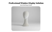Pin-Accepting Mannequin Head Shoulder Design Hat Display Stand Stable Base Female Head Model for Cosplayers, Retailers, Retail Store, Boutique