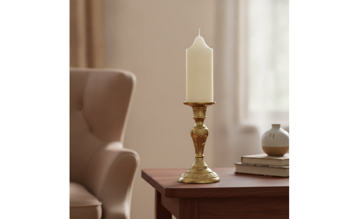 Soy Pillar Candles Ivory White Soy Soy-Based Material Candle Minimalist Unscented Candle for Minimalism Enthusiasts, Home Decor, Tabletop Styling