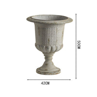 Distressed Iron Planter Ornate Design Vintage Urn Planter Indoor Outdoor Use