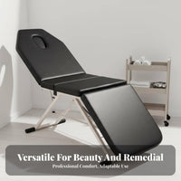 High-Density Foam Padding Portable Beauty Bed Skin-Friendly PVC Leather Foldable Massage Table Space-Saving Folding Spa Bed Water and Oil Proof for Estheticians, Mobile Professionals, Medical Facility, Home Use
