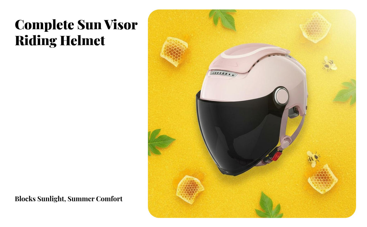 Half Helmet 3C Certified Summer Riding Helmet Protection Hat with Visor for Daily Commuting