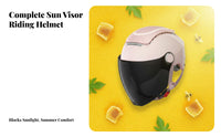Half Helmet 3C Certified Summer Riding Helmet Protection Hat with Visor for Daily Commuting