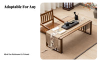 Space Saving Japanese Design Tea Table Versatile Use Tatami Floor Desk Rounded Safety Corners Low Profile Coffee Table Sturdy & Stable for Minimalists, Adults, Students, Bedroom, Bay Window, Living Room, Office