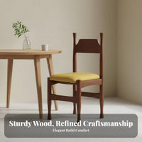 Wabi-Sabi design Upholstered Wooden Chair Nordic Inspired Indoor Furnishing durable Wood Legs Household Furniture Minimalist Design for Homeowners, Restaurant Owners, Interior Designers, Dining Room, Kitchen, Home Office, perusing alcove