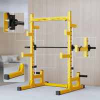 Squat Rack with Weight Storage Storage Multifunction Guide Bar Rack Machine Freestanding Bench Bench Stand for Lifters, Athletes, Home Gym