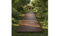 Flexible Roll out Garden Walkway Portable Roll-out Wooden Path Temporary Wooden Garden Walkway Rustic for Gardeners, Homeowners, Backyard, Patio, Wedding Aisle