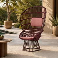 Outdoor Garden Chair, Synthetic Rattan, High Backrest, Lounge Chair, 105x82x152cm
