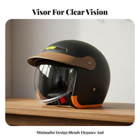 Motorcycle Half Helmet 3C Certified Helmet Four-Season Use for Adults, Cafe Racer Enthusiasts, City Riding, Commuting, Cruising