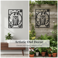 Owl Silhouette Metal Wall Art Decor for Living Room Bedroom