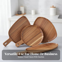 Smooth Finish Board with Handle Rustic Kitchenware for Food Presentation
