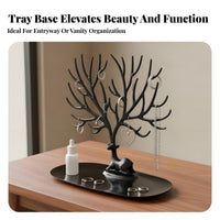 Branching Jewelry Tree Decorative Design Deer Jewelry Display Stand Multi-Functional Earring Hanging Rack for Women, Girls, Entryway, Vanity