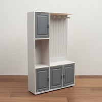 Functional Doors 1:6 Scale Furniture High Playability Dollhouse Entryway Cabinet Realistic Design Dollhouse Cabinet Detailed Craftsmanship for Doll Collectors, Hobbyists, Dioramas