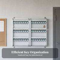 With Lock Wall-Mounted Key Cabinet Long-Lasting Frame Wall-Mounted Cylinder-Lockbox Heavy-Duty Construction Security Equipment Scratch-Resistant Finish for Car Dealership Personnel, Office Administrators, Hotel, School, Factory, Garage