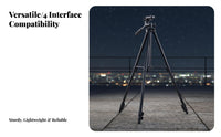 360 Degree Rotation Aluminum Alloy Tripod Non-Slip Feet Portable Telescope Tripod Foldable Adjustable Camera Stand 3-Way Swivel Pan Head for Photographers, Amateur Astronomers, Content Creators, Outdoor, Night Sky Observation, Recording Recording, Studio