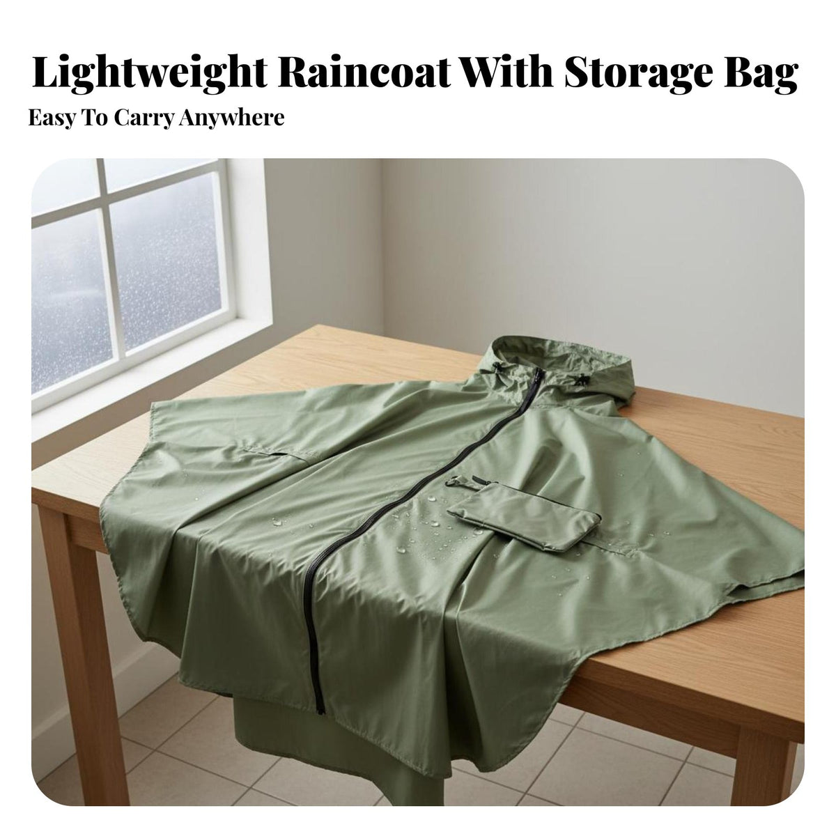 3 in 1 Rain Poncho Portable Multi-Use Rain Poncho Windproof Multifunctional Hooded Raincoat for Campers, Tourists, Travel, Fishing