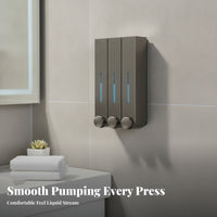 Hard Shell Viewing Panels Wall Mounted Soap Dispenser Easy to Clean Three Chamber Soap Dispenser Bathroom Supply Refillable