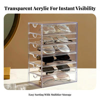 eye lens and Sunglass Holder Multi-Drawer Eyewear Storage particlesproof