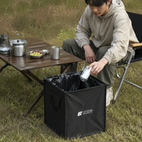 Collapsible Trash Bin 10L-100L, Foldable Car Trash Bin made of Tarpaulin, Square Waste Bin for Camping & Motorhome, 36x36x39cm