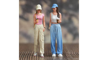 4 Pieces 4 Women Figurines Detailed Finish Painted Lady Miniatures for Dollhouse