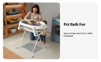 Elevated Foldable Pet Bath Space-Saving Foldable Pet Bathtub Ergonomic Height Portable Dog Washing Station for Small Dogs, Infants, Travel, Outdoor