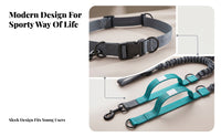 Woven Strap Handsunrestricted Dog Leash Set Metal Clips Waist Belt Leash Set Adjustable Stretchy
