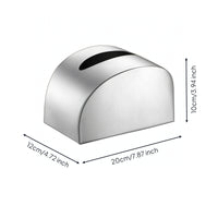 Desktop Tissue Box Semicircular Stainless Steel Tissue Box Sleek Dispenser for Coffee Table