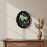 Oval Picture Ebony-Hued Oval Frame Decorative for Wall Hanging