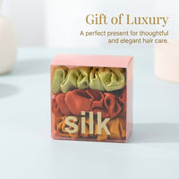 Scrunchies for Women Thin for Daily Use Office Wear, Medium Size Gift Box for Professional Blue