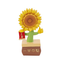 Floral Ornament Tabletop Floral Ornament Figurine Desktop Ornament with Base Yellow Figurine with Base Miniature