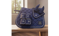 Horse Riding Set with Leg Wraps Comfortable Saddle Pad and Ear Bonnet All-Purpose Saddle Pad with Ear Bonnet for Equestrians