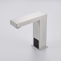 Stainless Steel Basin Tap with Cover Plate Contactless Automatic Sensor Bathroom Faucet Smart Handshands-off Basin Tap Rust-Resistant for Powder Room