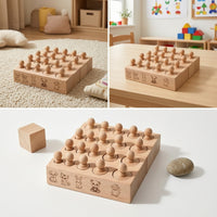 Wooden Sensory Matching Toy Educational Child-Centered Sorting Toy Open-Ended Shape Sorting Board for Kids, Home, Classroom, Preschool