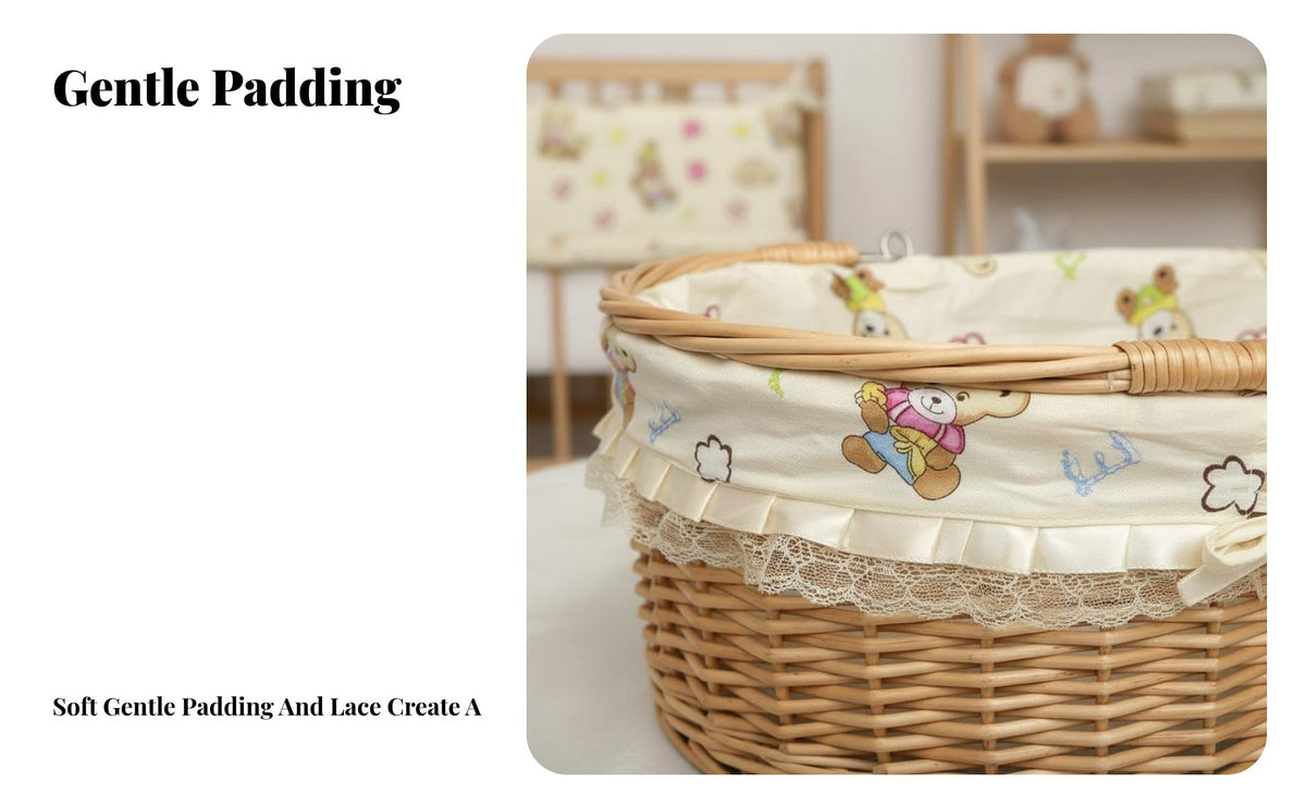 Woven Moses Carrier with Stand Sturdy Construction Rocking Moses Carrier Holder Breathable Cradle for Infants, New Parents, Portable, Bedroom
