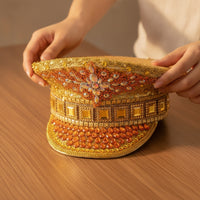 Jeweled Hat Lustrous Hat with Rhinestones Ornate Embellished Cap for Entertainers, Stage Performances, Themed Events