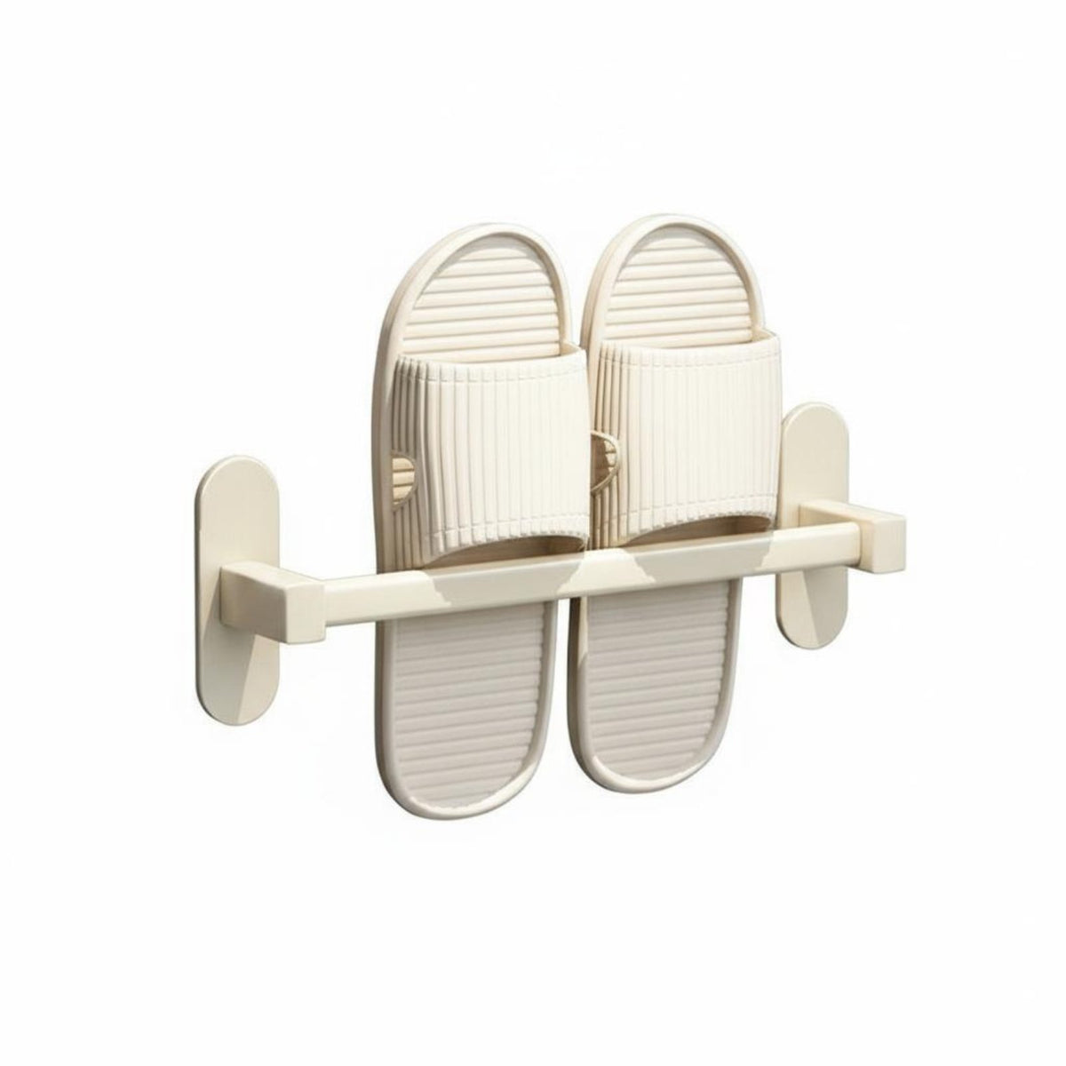Drill-No-Drill Wall Mounted Slipper Rack Easy Installation Space Saving Slipper Rack Quick Drain for Renters, Kids, Behind Door, Bedroom