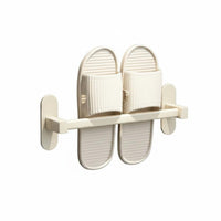 Drill-No-Drill Wall Mounted Slipper Rack Easy Installation Space Saving Slipper Rack Quick Drain for Renters, Kids, Behind Door, Bedroom