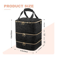 Detachable Nail Polish Organizer Portable Nail Polish Storage Bag Structured Cosmetic Organizer with Compartments Geometric for Manicurists