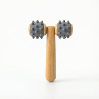 T-Shaped Roller Massager Portable Roller Massage Tool with Wooden Handle Wooden Massage Tool Lightweight Relaxing